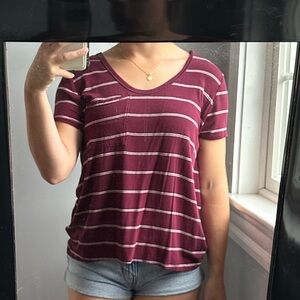 maroon shirt